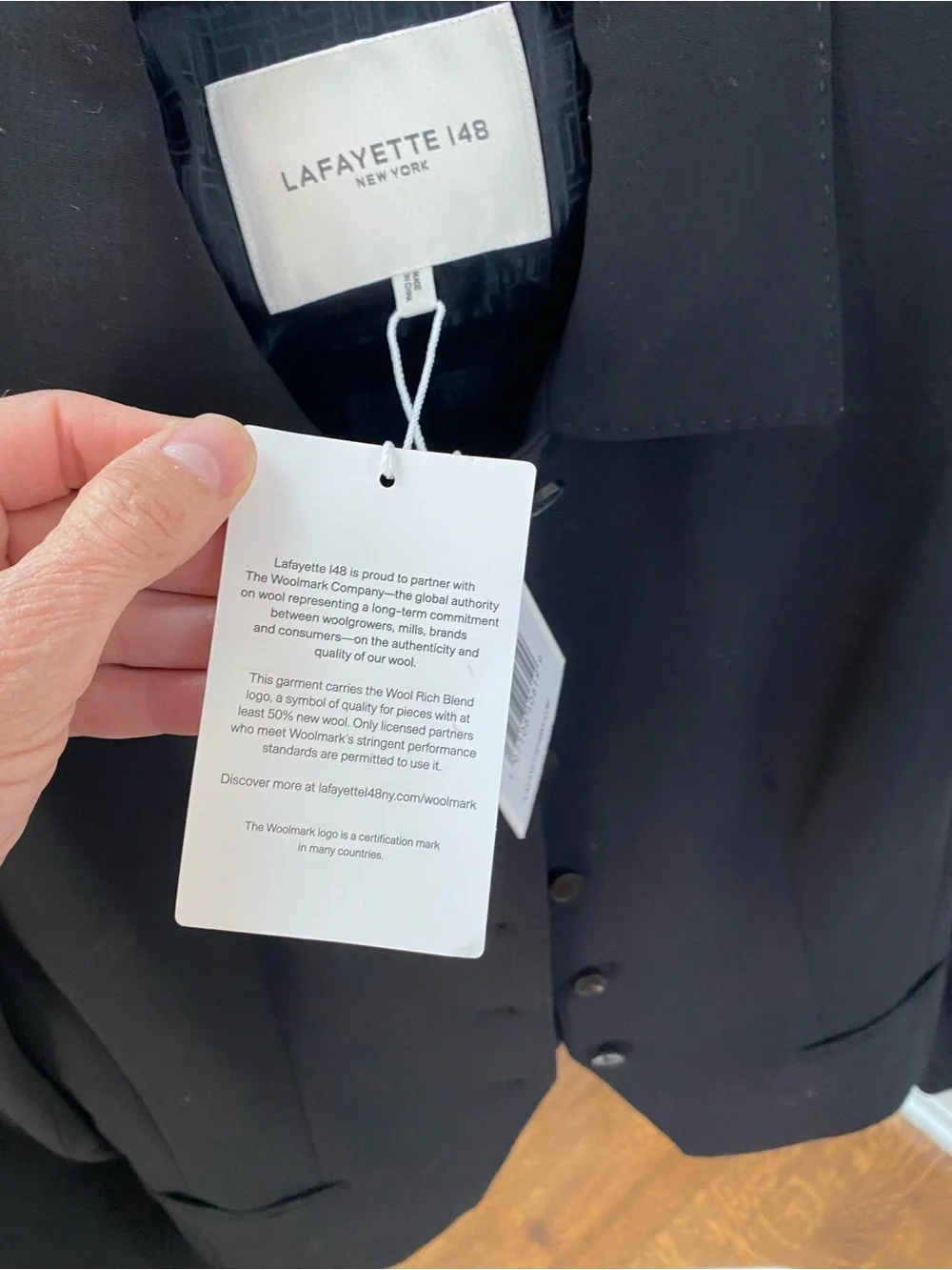 Lafayette 148 New York Black Fitted Button-Front Jacket
